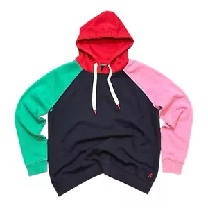 Joules Rowley Hoodie Damen UK Größe 12 marineblau mehrfarbig Block Pullover - Bild 1 von 13
