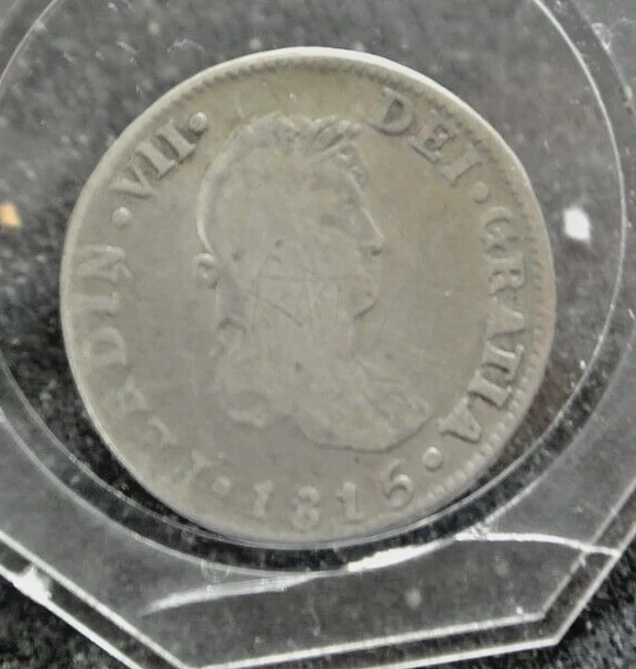 1815 2 Reales VF Ferdinand VII Colonial Spain Silver Coin - Image 1 of 4