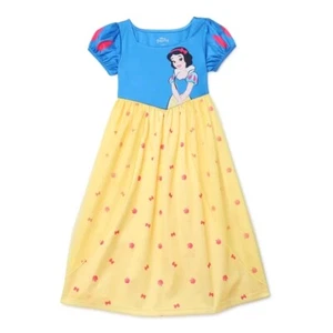 Snow White Princess Toddler Girl's Satin Apple, Bow Print Tulle Nightgown, Gown - Picture 1 of 1