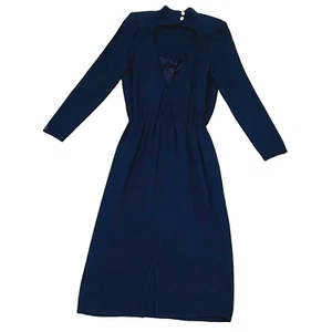St John Evening Neiman Marcus Sz 14 Black Knit Cocktail Party Holiday Dress USA - Picture 1 of 14