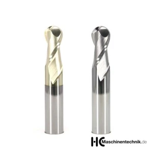 VHM Radiusfräser - blank ZrN CNC Aluminium, Stahl, 3D-Fräsen, Kugelfräser - Bild 1 von 3