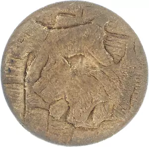 1,12" Antik Rustikal Geschnitzt Holz Scotty Hund Figur Schaft Knopf Holz Scottie - Bild 1 von 3