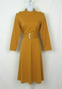VTG 1960s PANTONE IMPROMPTU DRESS & BELT SIZE 14 PETITE ENAMEL BUCKLE USA MADE - Picture 1 of 8