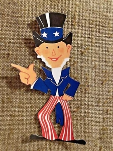 U Pick Vintage Inspirado EE. UU. Tío Sam Te Quiero Patriótica Cartulina Decoración - Imagen 1 de 7