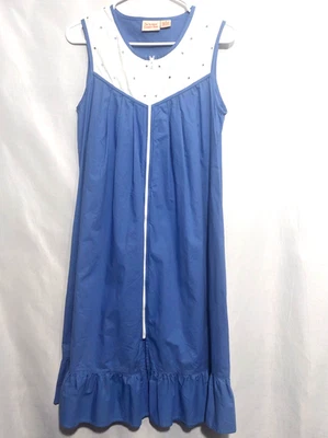 the Vermont County Store Womens Small Sleeveless Dress Ruffle Hem Cotton Zip Up - Image 1 of 4
