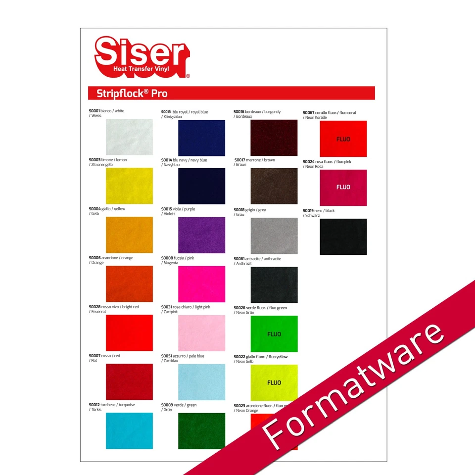 Siser Stripflock® Pro Flockfolie 20 x 30 cm Textilfolie Bügelfolie Fachhandel - Bild 1 von 1