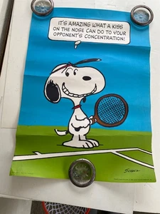 VINTAGE HALLMARK 20" x 28" PEANUTS POSTER mit SNOOPY TENNIS - Bild 1 von 8
