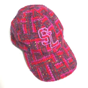 SAINT LAURENT PARIS 677545 logo tweed baseball hat cap wool Red/pink - Picture 1 of 14