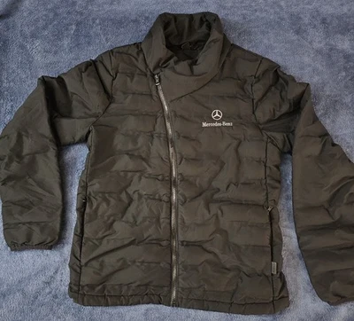 HTF Mercedes-Benz OGIO Street Puffy Jacket W's M Blk Asymmetrical Quilt Zip Coat - Image 1 of 4