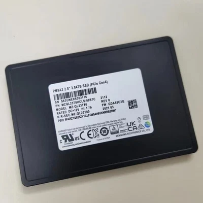 3.84TB Samsung SSD PM9A3 U2 NVME MZ-QL33T80 PCIE MZQL23T8HCLS-00B7C GDA53C2Q - Image 1 of 3