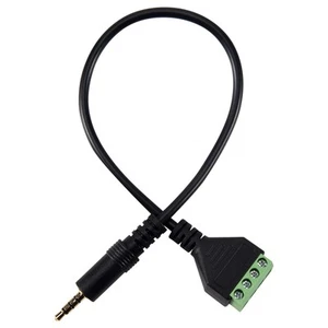 3.5mm Screw Terminal Adapter Speaker Cable 4-Core Stereo TRRS Male Hole to6163 - Picture 1 of 2