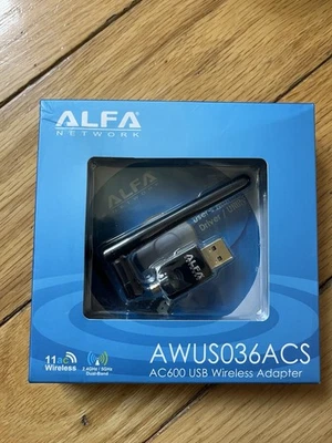 Alfa AWUS036ACS 802.11ac 600Mbps USB Dual Band Long Range WiFi USB Adapter AC600 - Image 1 of 2