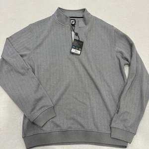 NWT Footjoy Sweater Gray Drop Needle  1/2 Zip Pullover Performance Size Large - Picture 1 of 7