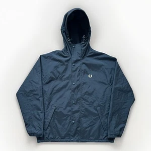Fred Perry Vintage Black Casual Full Zip Buttoned Jacket Windbreaker Mens Medium - Picture 1 of 11