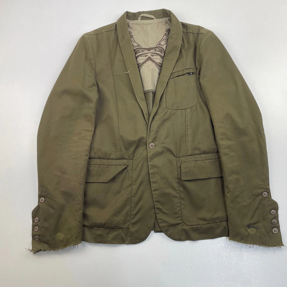 Women’s DIESEL Green Distressed Blazer Style Jacket , Size L - Image 1 of 4