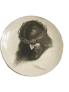 VATER VERGIB IHNEN DEKORATIVER AUFSTELLERTELLER DES KÜNSTLERS JOSE FUENTES SALAMANCA - Bild 1 von 5