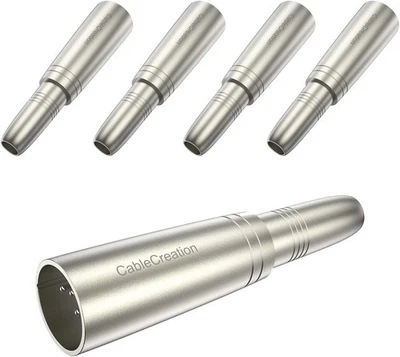 CableCreation [5-Pack XLR 3 Pin Male to 1/4" 6.35mm Female Male, Silver  - Image 1 of 4