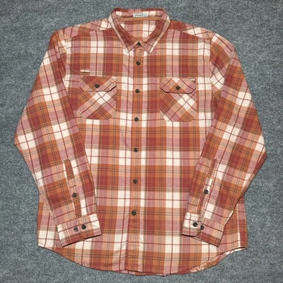 Vintage Gramicci Plaid Orange White Wool Blend Shirt Mens XL Long Sleeve - Image 1 of 4