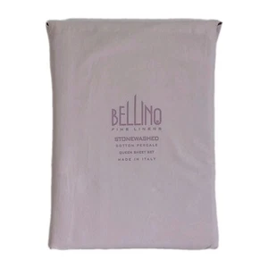 Bellino Lino Lino Fine Made in Italy 100% Percalle Queen Set 4pz, Nuovo - Foto 1 di 3