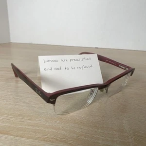 Ray-Ban RB7014 5156 Anteojos Rojo Granate Medio Borde ¡RARO! SOLO MARCOS 52-18-140 - Imagen 1 de 8