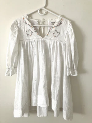 For Love & Lemons White Mini Dress.  XL. Paisley, Eyelet, Embroidered. - Image 1 of 4