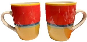 VTG Royal Norfolk Cup Mug Mambo 12 oz Stoneware Multi Color Lot of 2 - Picture 1 of 8