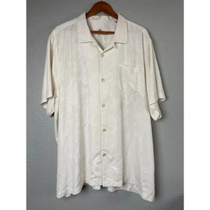 Tommy Bahama Men's Size XXL Beige 100% Silk Shirt Beach Hawaiian Tropical - Picture 1 of 9