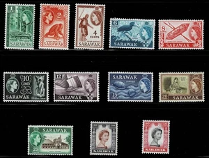 SARAWAK -1955/57 PICTORIALS 1c-50c- Sc#190/201 - MUH - BE 183 - Picture 1 of 1