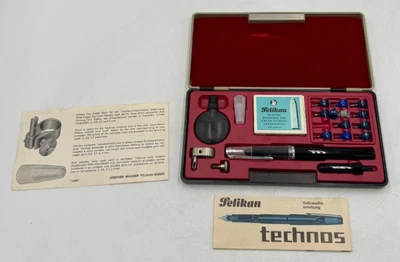 Pelikan Technos Set Stift Füller mit Beschreibung Vollständig Rar vintage alt - Bild 1 von 4