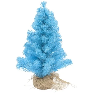 Northlight 17.5" Cerulean Blue Pine Tree Natural Jute Base Christmas Decoration - Picture 1 of 3