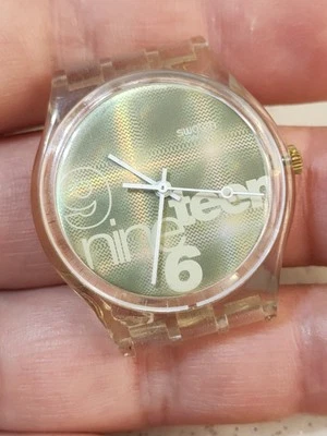 Glitzer GK216 SWATCH GENT 1996 ungetragen (109)  Non Funziona Solo Per Ricambi  - Immagine 1 di 4