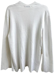 Linda Matthew Size Medium Open Cardigan White With Bell Sleeves & Scalloped Edge - Picture 1 of 9