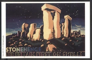 Moderne Postkarte: 1931 SHELL OIL & PETROL Werbung: See Britain First - Stonehenge - Bild 1 von 1