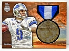 2012 Topps MATTHEW STAFFORD Field Generals Medals /50 Card #NFG-MS Lions, Rams