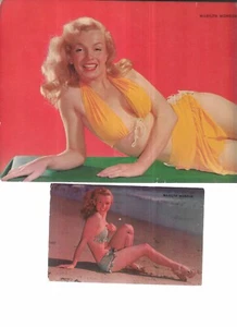 MARILYN MONROE 2 CARTOLINE EARLY LUSTROCHROME - L'INCANTATORE E IL PENSIERO DI TE - Foto 1 di 2