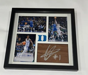 CALEB FOSTER SIGNED FRAMED 12X12 FLOORBOARD COLLAGE DUKE BLUE DEVILS JSA COA - Picture 1 of 1