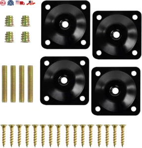 Leg Mounting Plates Furniture Leg Attachment Plates T-Plate Sofa Legs - Picture 1 of 12