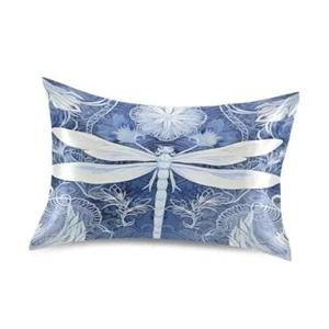 Satin Pillowcase, Soft Breathable Silk Pillow Case Queen-30 x 20 Inch Dragonfly - Picture 1 of 8