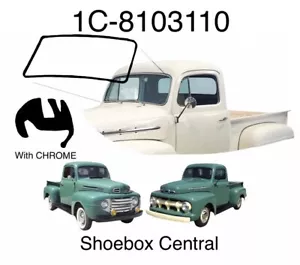 1948-1952 FORD Pickup Truck WITH CHROME Windshield Rubber Seal Weatherstripping - Picture 1 of 1
