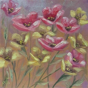 Original Hand Painted Artwork Home Decor Flowers Gift Wall Art Ukrainian Artist - Picture 1 of 23