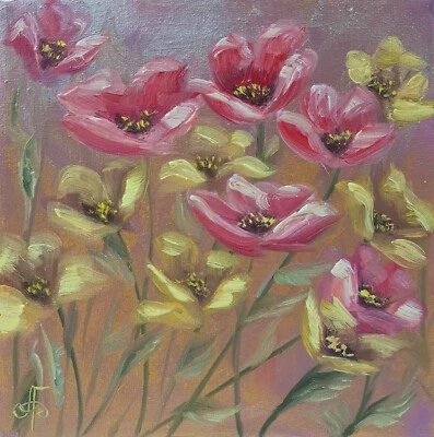 Ukrainian Artist Original Hand Painted Artwork Home Decor Flowers Gift Wall Art - Image 1 of 4