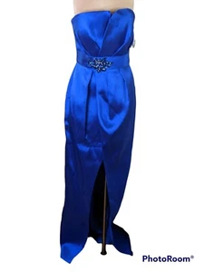 Eleni Elias königsblau verziertes Kleid, Größe 8, neu mit Etikett - Bild 1 von 5
