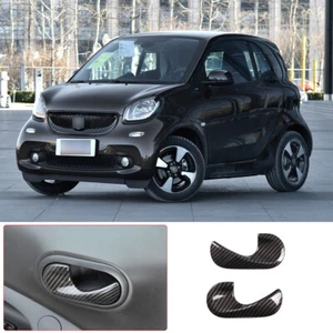 ABS Carbon Inner Door Grab Handle Cover Trim For Mercedes Benz smart 2015-2020 - Picture 1 of 9