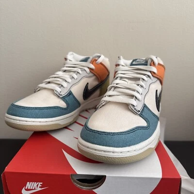 New Nike Dunk Mid "Mineral Teal and Moss" Shoes - Pale Ivory (DV0830-100) Sz 8 - Image 1 of 4