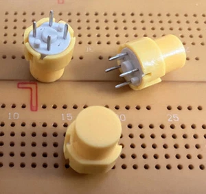 9mm Yellow SPST 100mA Momentary Tactile Key Switch PCB-TH C&K D6R Multi Qty - Picture 1 of 5