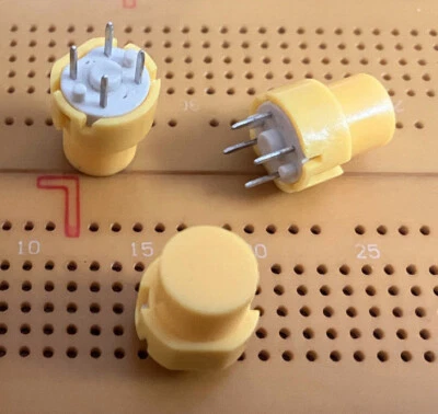 9mm Yellow SPST 100mA Momentary Tactile Key Switch PCB-TH C&K D6R Multi Qty - Image 1 of 4