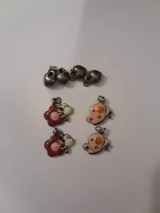 Cute Jewelry Charms Crafting Bee Flower Butterfly Heart Set of 8 - Picture 1 of 4