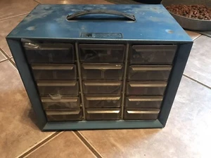 Akro-Mills Cabinet w/ Various Hardware Screws Nails Storage Bin. Organizer. - Picture 1 of 4