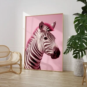 Pink Zebra Print Poster Wall Art Home Decor Artwork Modern Classic Fashion 9063 - Bild 1 von 1