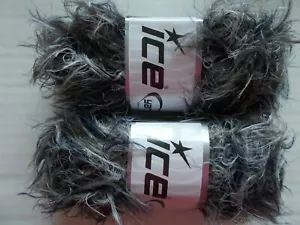 Ice Yarns Techno Ply bulky soft eyelash yarn, brown/white, lot of 2 (93 yds ea) - Picture 1 of 2